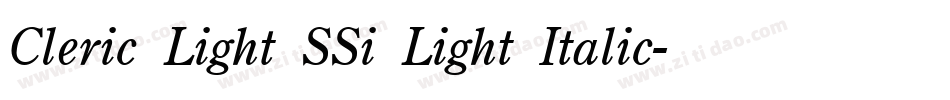 Cleric Light SSi Light Italic字体转换